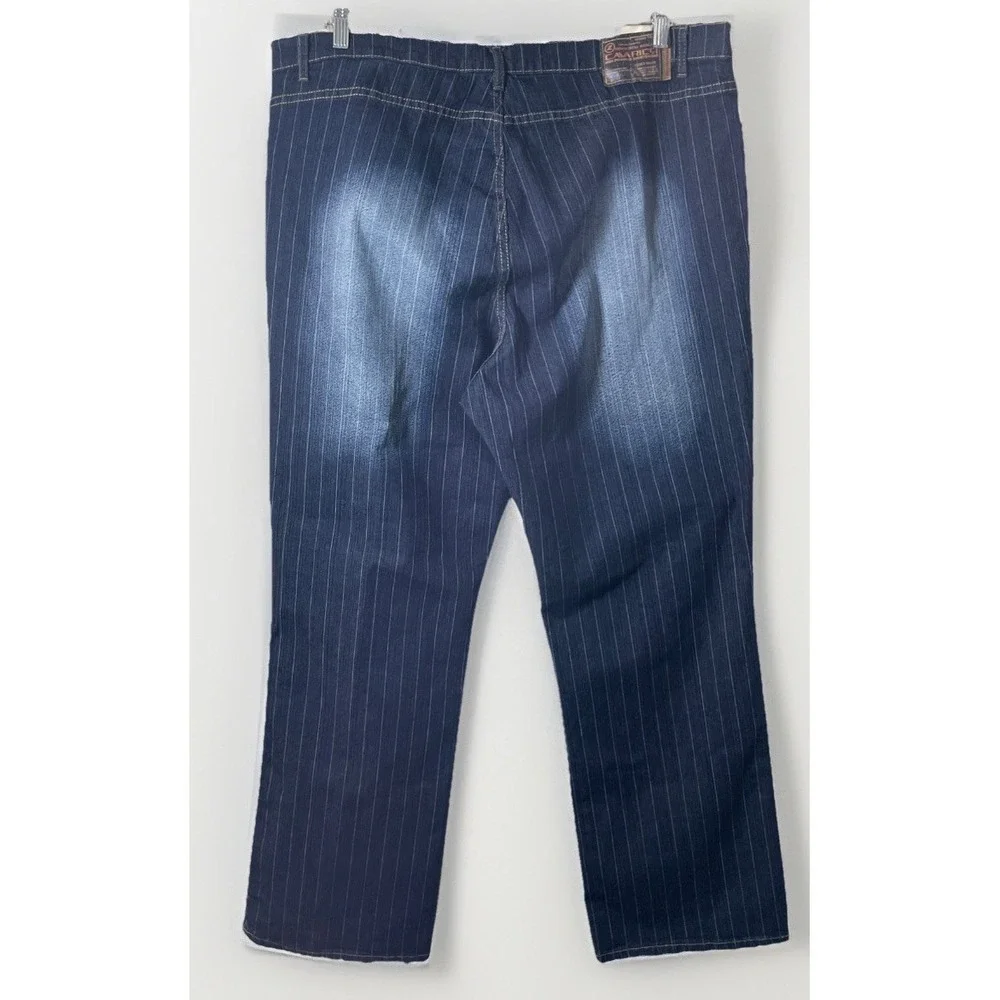 Vintage Z. Cavaricci Pinstripe Dark Wash High Waisted Straight Leg Jeans Size 24